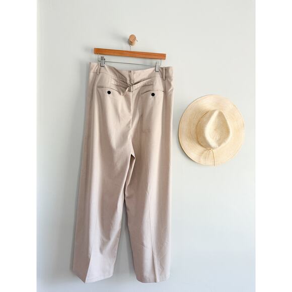 Madewell | NWT The Harlow Wide-Leg Trouser Brushed Twill pebble stone | Sz 14 - Picture 8 of 10